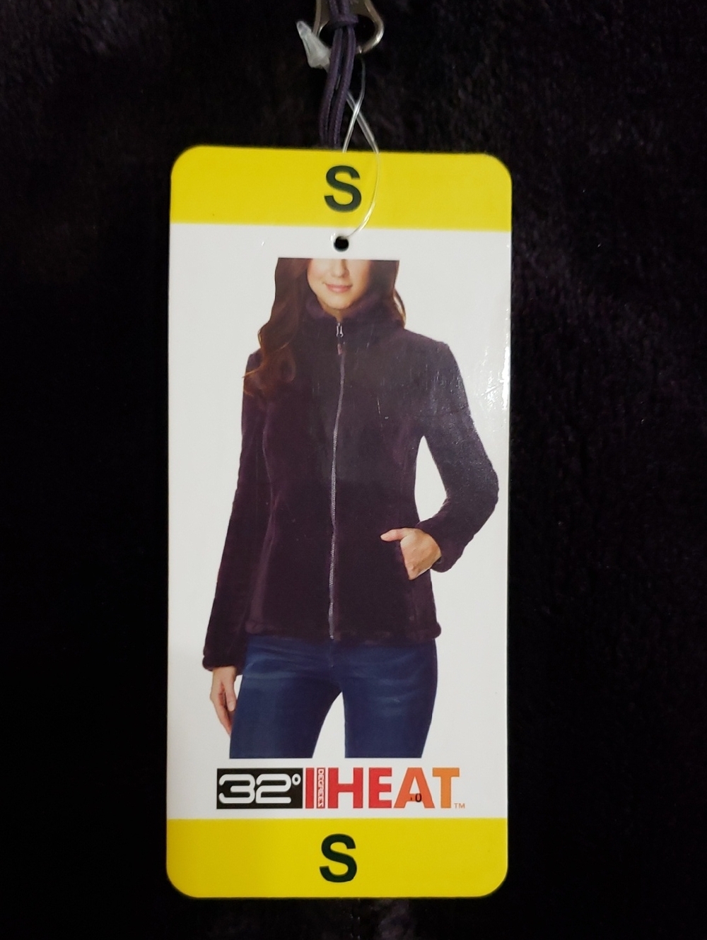 💘🖤💘 PURPLE 32 DEGREES HEAT PLUSH ZIP SOFT COZY VELOUR EGGPLANT JACKET NEW - Picture 2 of 14